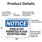 Signmission Food Is Not Permitted In Our Reception Area, 10 in W x Rectangle, Aluminum OS-2PACK-NS-A-710-L-12822 - alternate 4